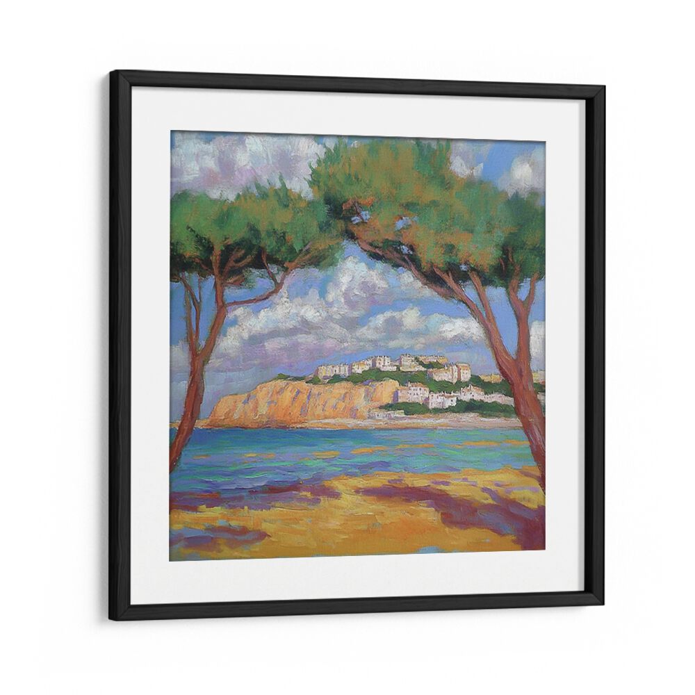 Cypress Trees on the Beach artwork showcasing tranquil coastal beauty and serene nature vibes for your home decor.