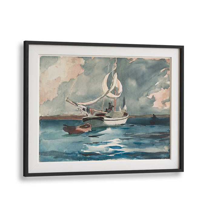 SLOOP, NASSAU  ,  VINTAGE PAINTINGS