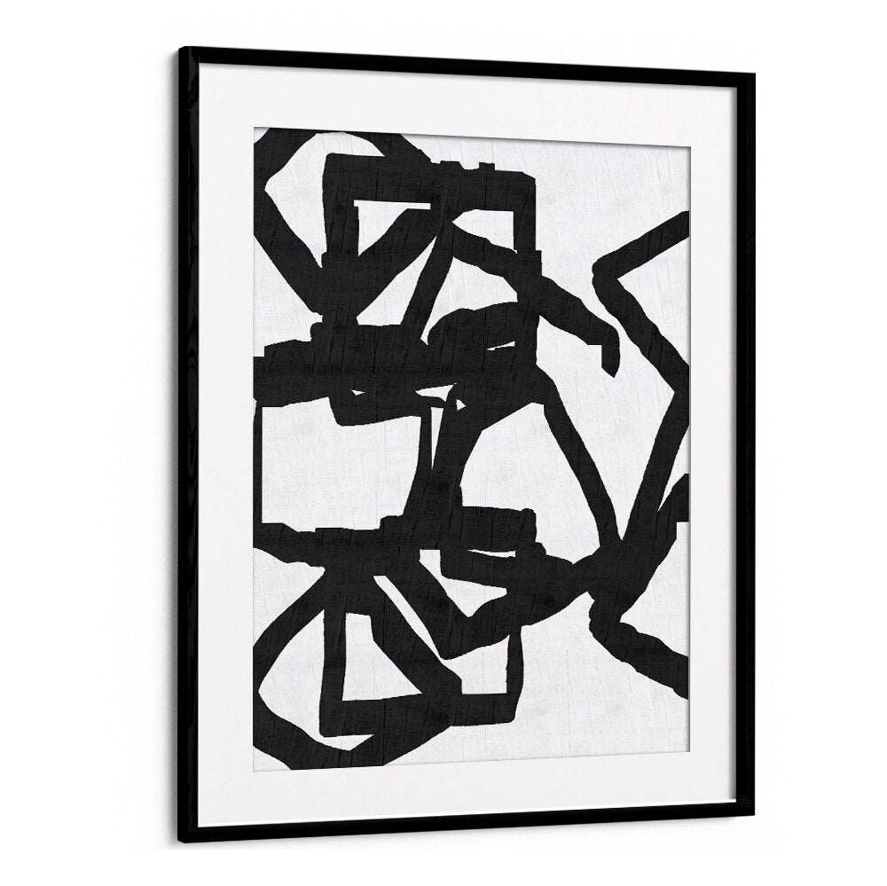 Stunning NOIR AND INKY 1, PATTERN ART PRINTS featuring abstract geometric design for modern home decor.