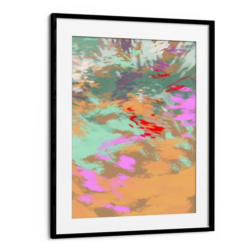 Colorful abstract artwork titled "LAZY SUMMER DAYS II, ABSTRACT PAINTINGS," capturing warm summer vibes and tranquility.