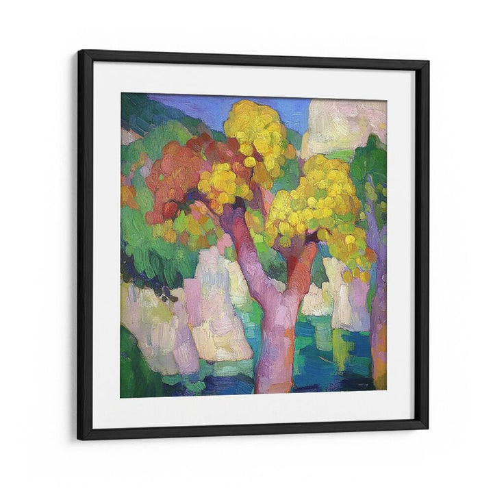 Vibrant artwork showcasing the COLOURFUL TREES OF MALLORCA, perfect for enhancing your home decor collection.