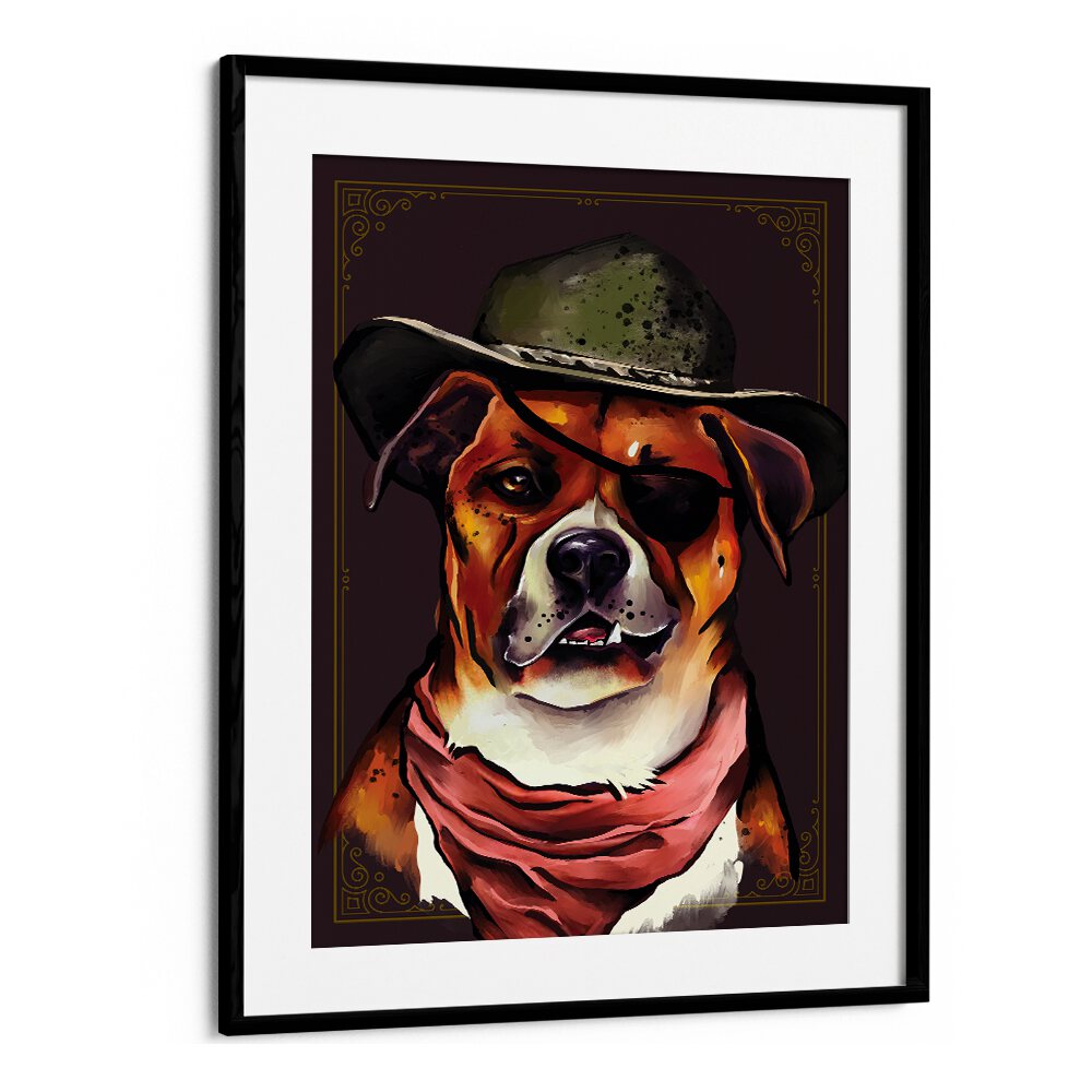 Stylish dog painting with a hat and scarf, perfect for your home decor. Explore our DOG, ANIMAL PAINTINGS collection.
