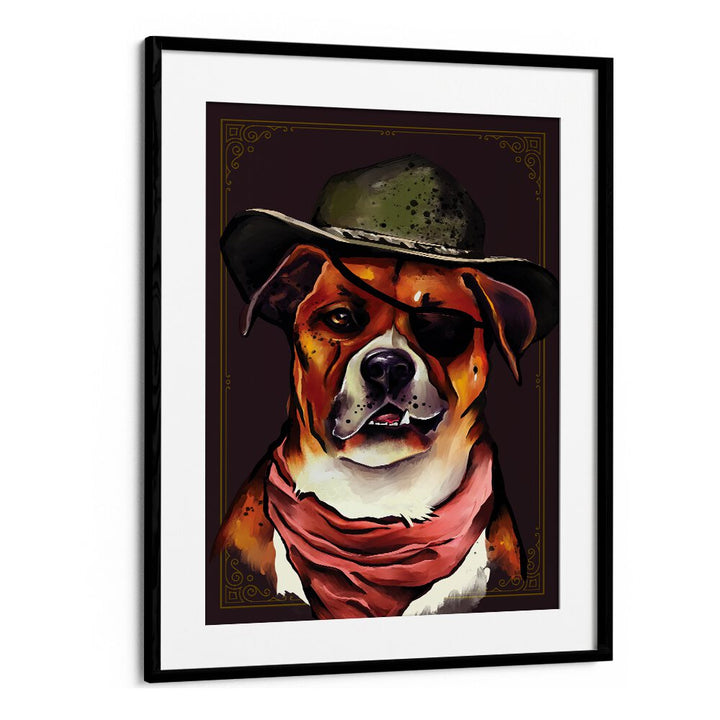 Stylish dog painting with a hat and scarf, perfect for your home decor. Explore our DOG, ANIMAL PAINTINGS collection.