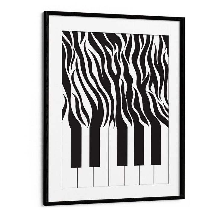 ZEBRA PIANO PRINT BLACK AND WHITE BY SARAH MANOVSKI, ART PRINT