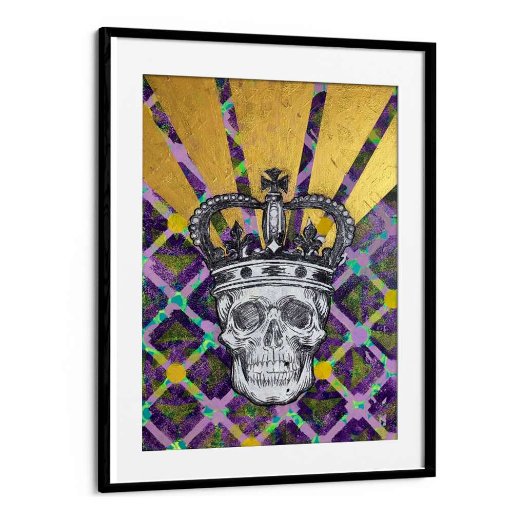 Striking Memento Mori 4.0, Pop Art Paintings featuring a crowned skull, blending art and philosophy beautifully.