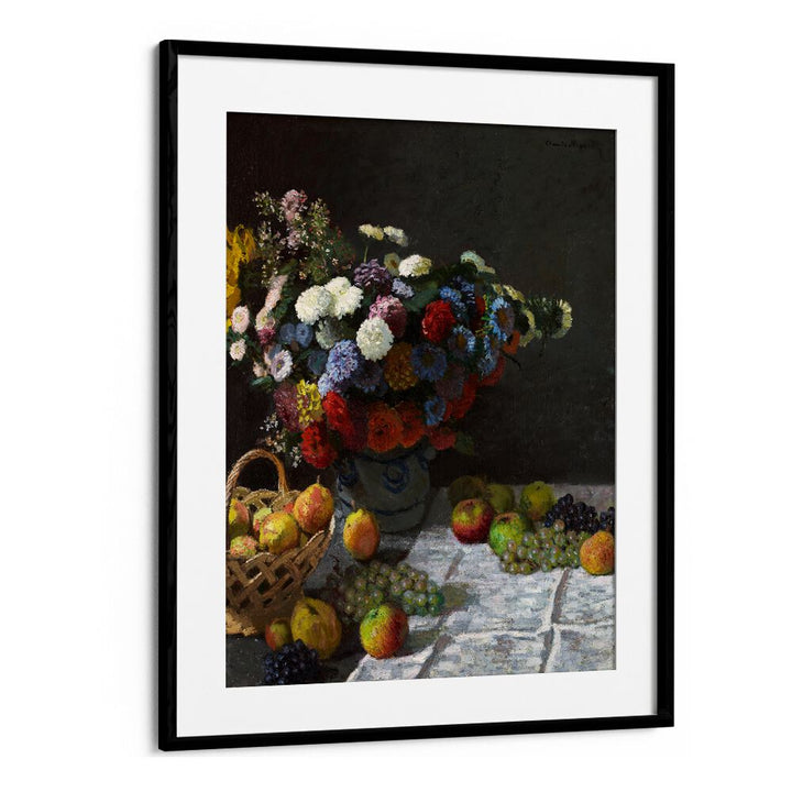 STILL LIFE WITH FLOWERS AND FRUIT (1869)  , VINTAGE PAINTINGS