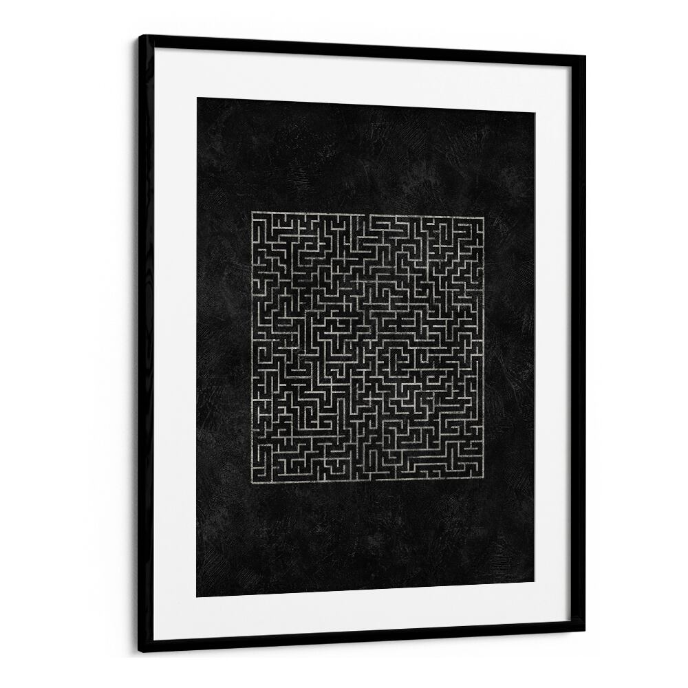 Stunning geometric art print, THE SQUARED MAZE JOURNEY, perfect for modern decor lovers. Transform your space today!