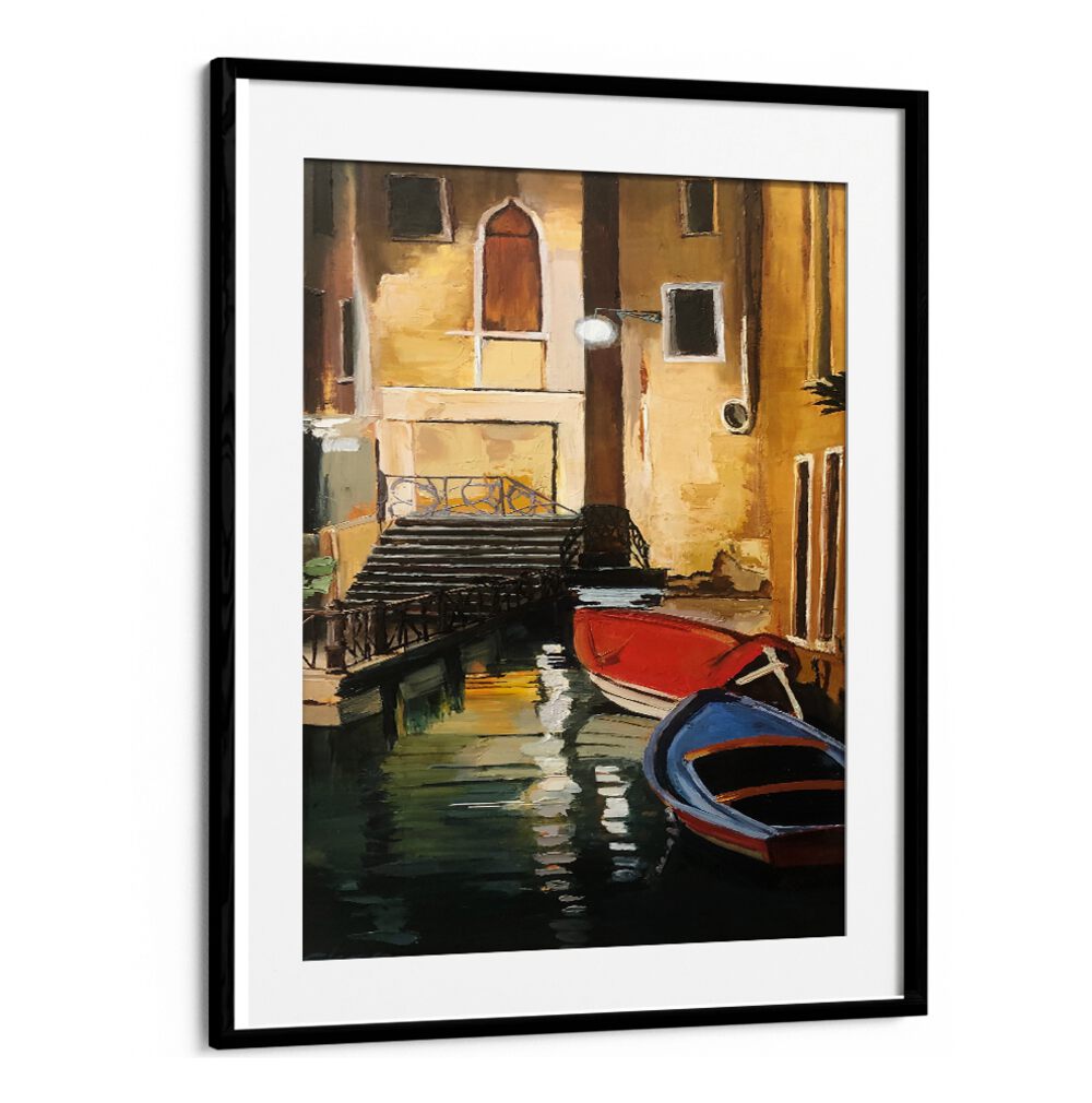 CANAL AT NIGHT , BEACH PAINTINGS