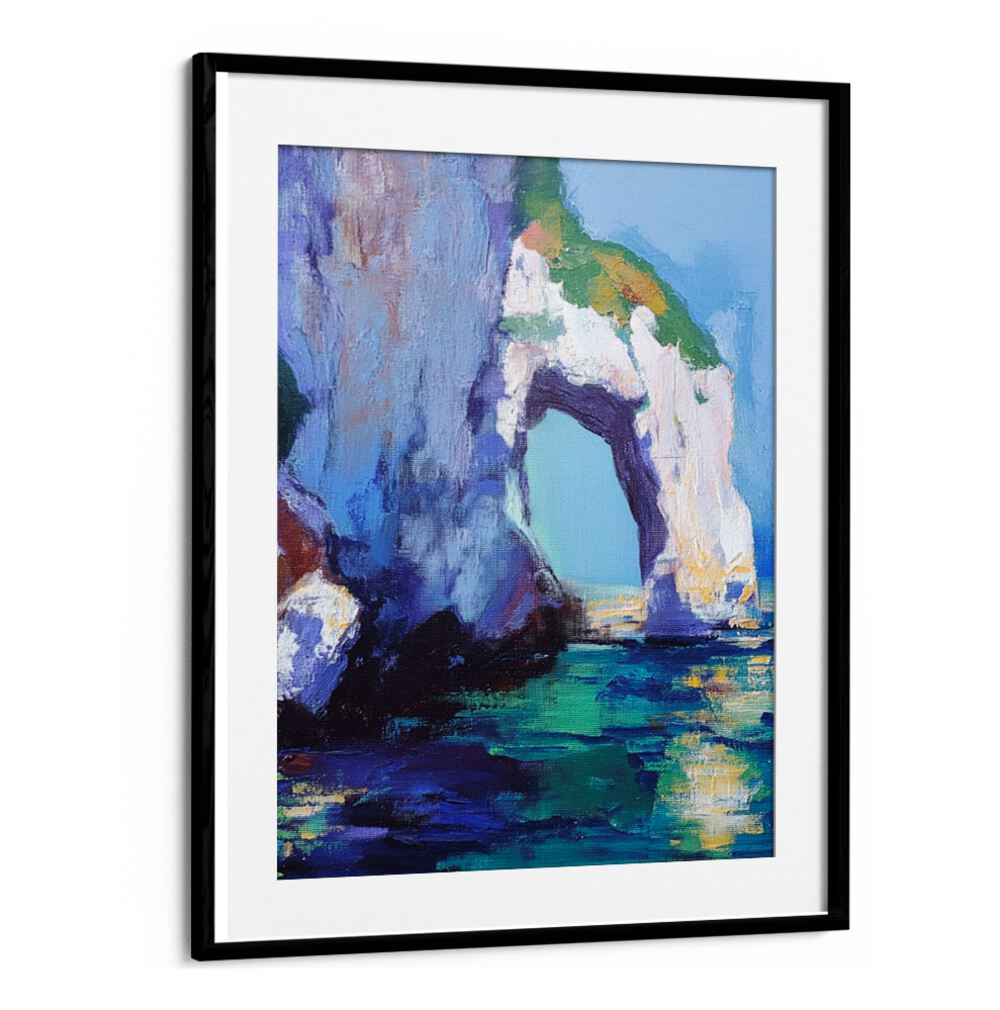 Colorful depiction of the CLIFFS OF MALLORCA showcasing stunning coastal beauty and artistic craftsmanship.