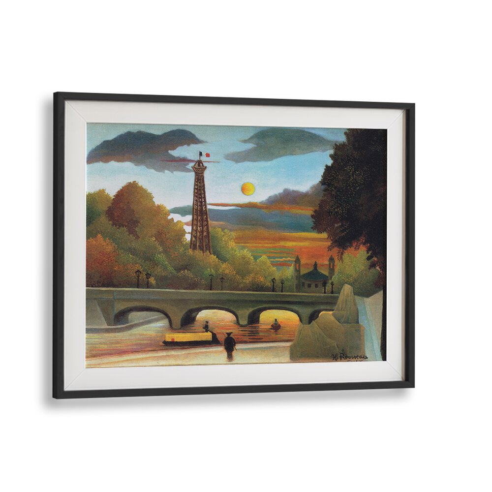 SEINE AND EIFFEL-TOWER IN THE SUNSET (1910) , VINTAGE PAINTINGS