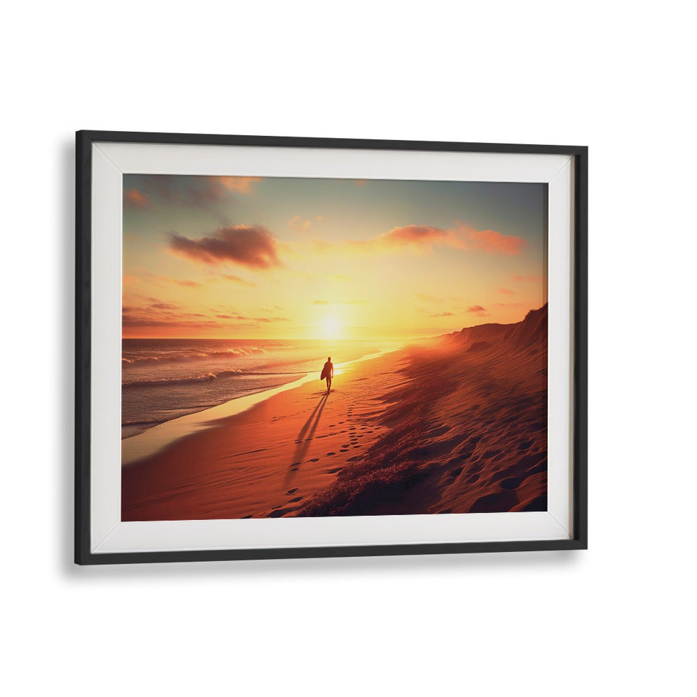 Tranquil sunset at SUNSET BEACH, capturing the essence of relaxation in BEACH PAINTINGS by Philippe Hugonnard.
