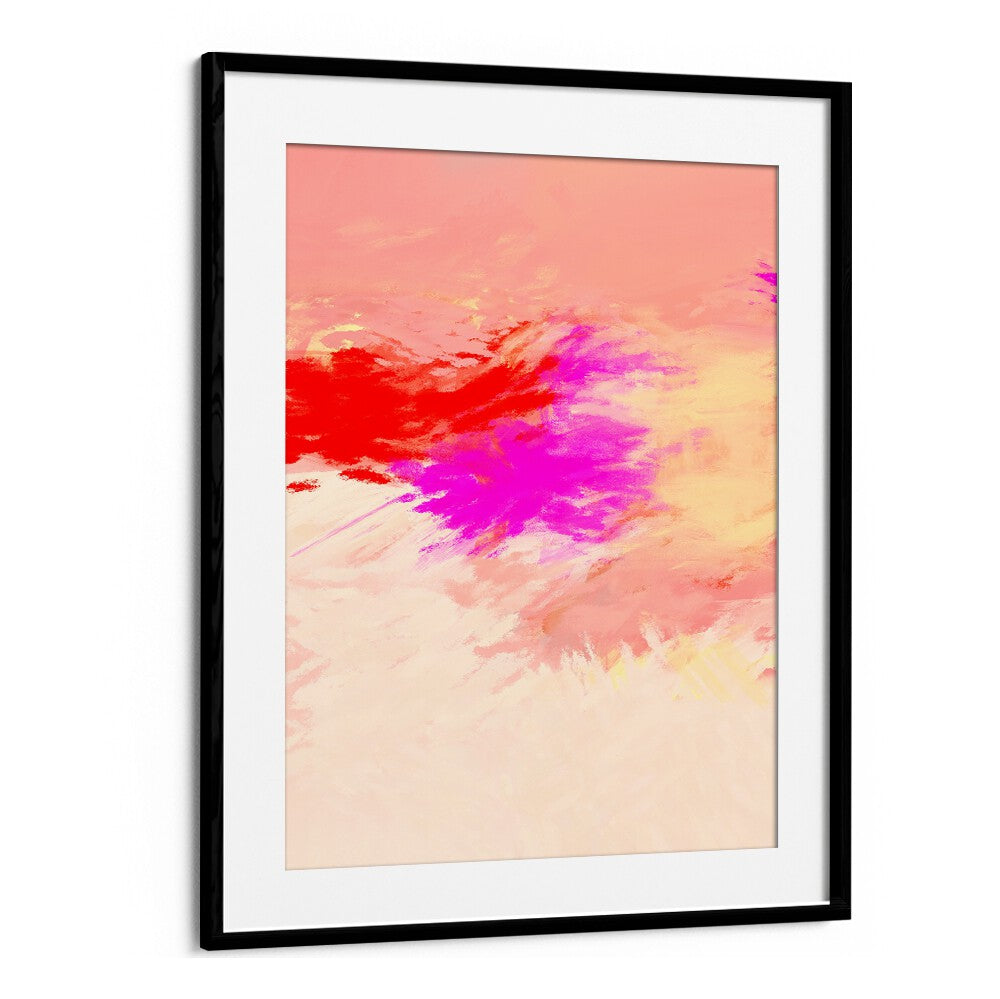 Colorful abstract artwork titled "TORRID DAY I, ABSTRACT PAINTINGS" enhances any modern decor with vibrant hues.