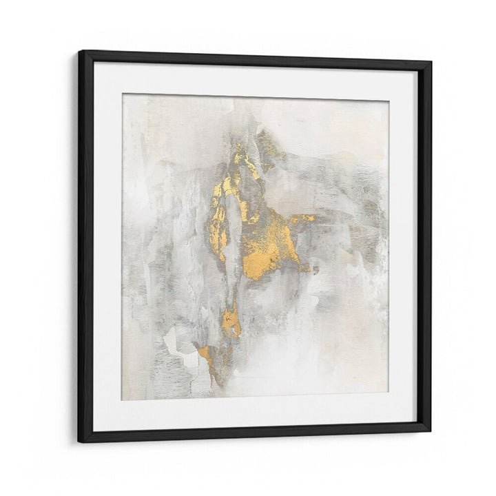Stunning YOSEMITE FALLS II, ABSTRACT PAINTINGS featuring elegant gold accents on a soothing gray background.