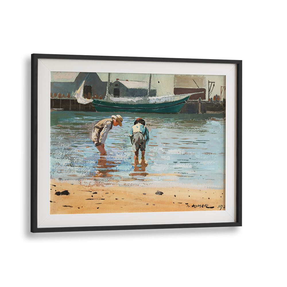 BOYS WADING (1873)  , VINTAGE PAINTINGS