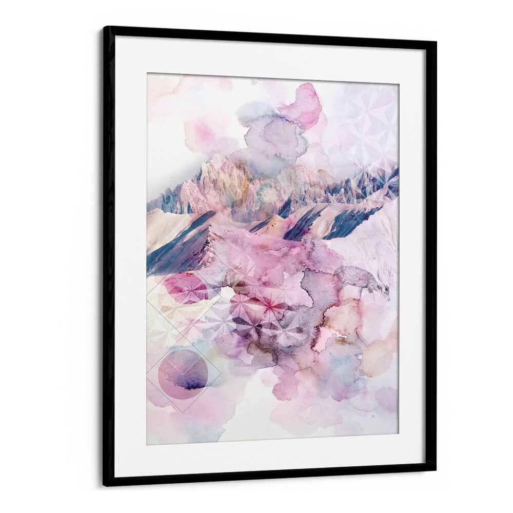 Colorful DUSK I, ABSTRACT PAINTINGS showcasing soft pinks and blues, perfect for adding elegance to any space.