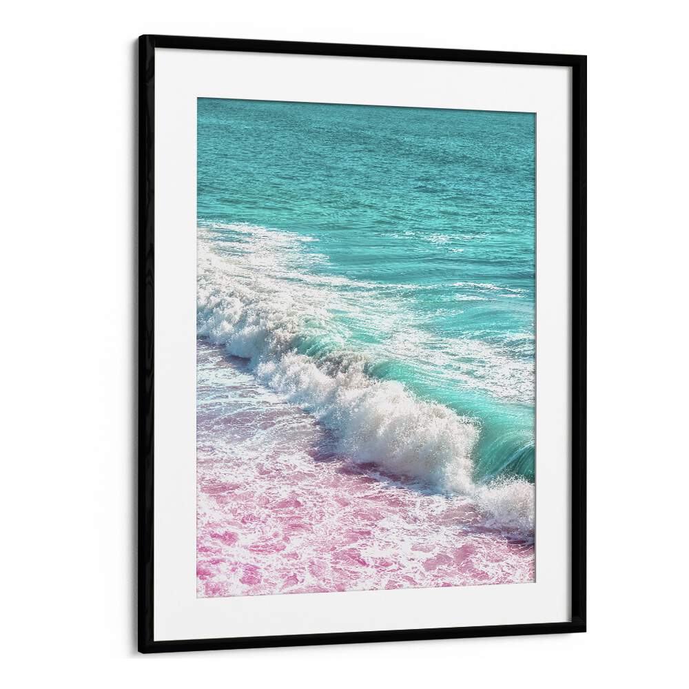 surreal painting - WAVES CRASHING IN PINK AND BLUE by Asianmonk