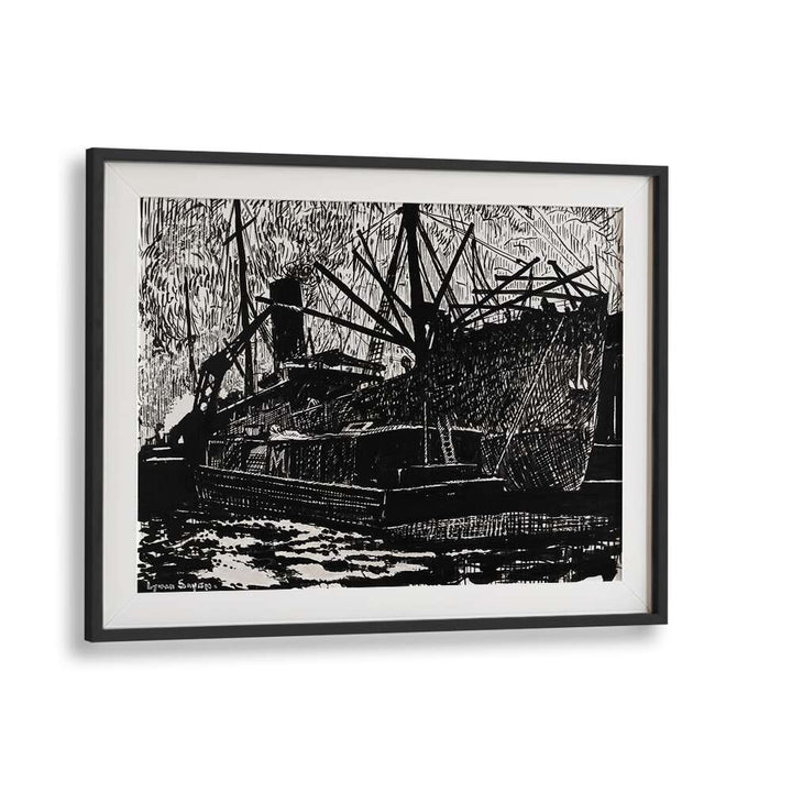 LINER AND TUG (CA.1914–1918) , VINTAGE PAINTINGS