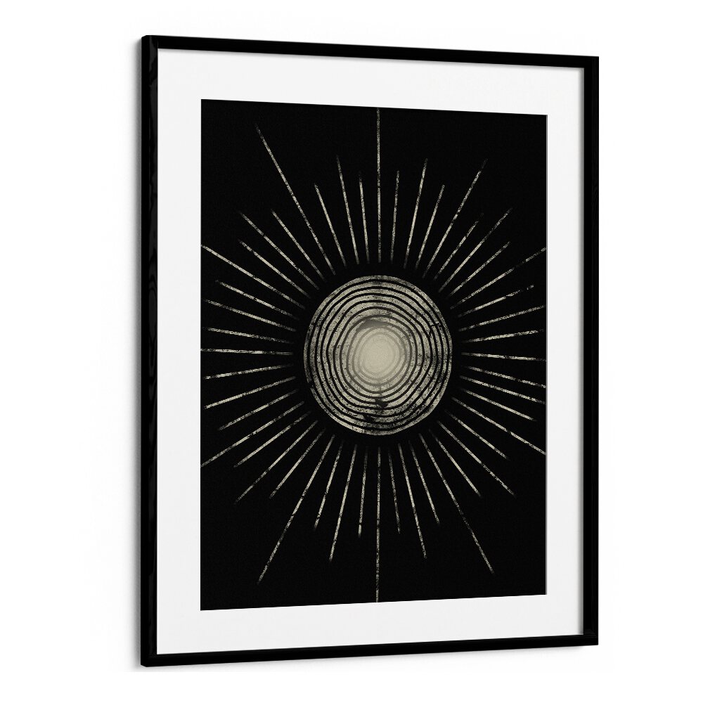 Captivating MIDNIGHT SUN ABSTRACTION, GEOMETRIC ART PRINTS showcasing bold symmetry and abstract design for elegant spaces.