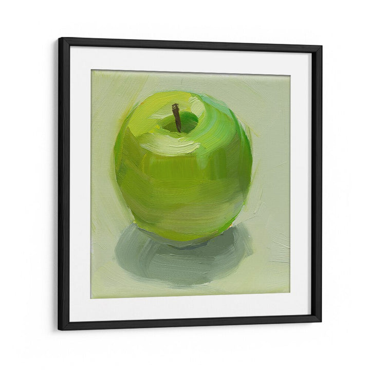 Bright green apple artwork featured in stunning GREEN APPLE, KITCHEN POSTERS, perfect for enhancing your kitchen decor.