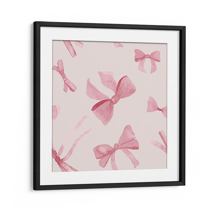 Delicate pink bows on a soft background, perfect for kids' rooms. Discover WATERCOLOUR BOWS VIII, KIDS ROOM PAINTINGS.