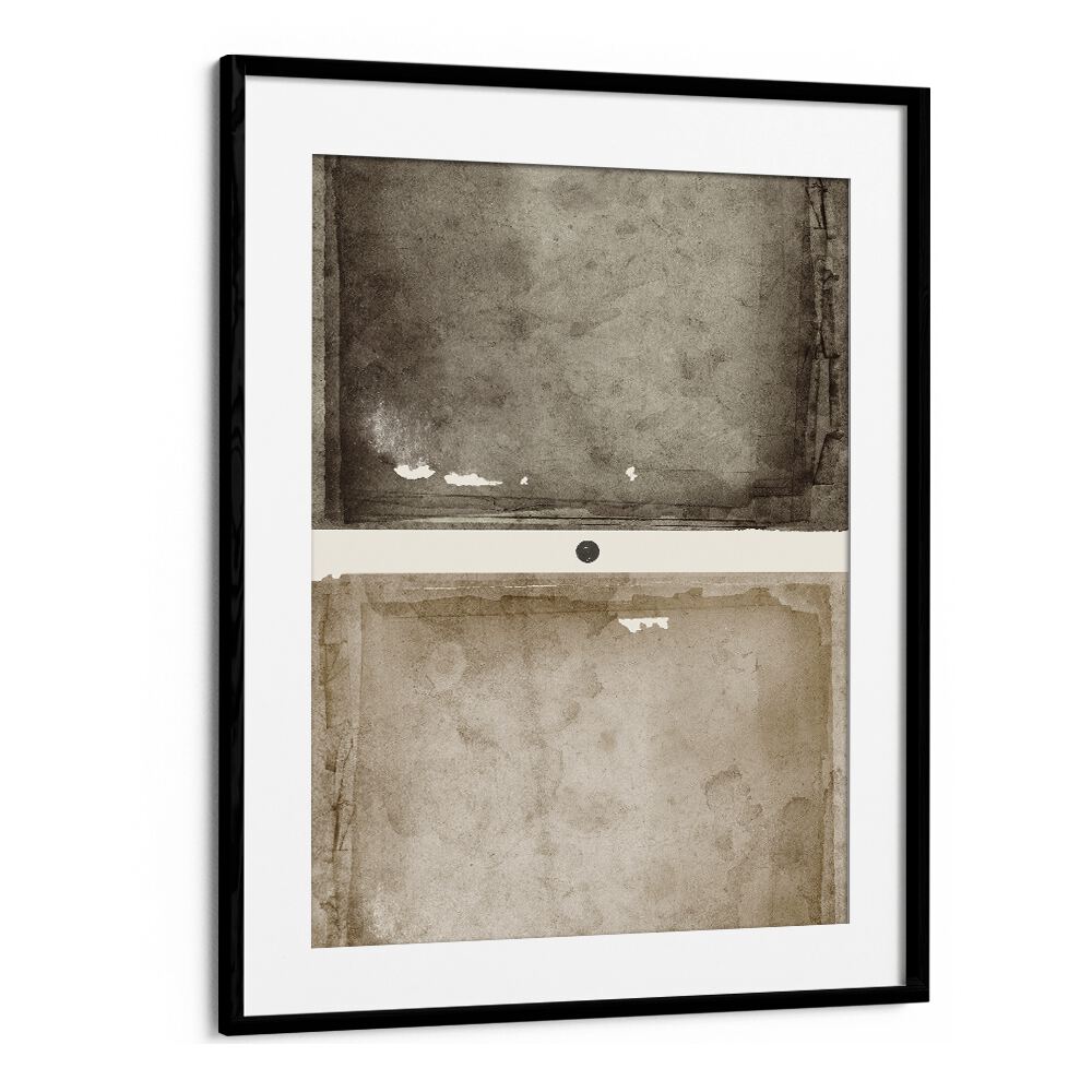 Stylish RUSTED TRANQUILITY, GEOMETRIC ART PRINTS in a sleek frame, perfect for modern home decor enthusiasts.
