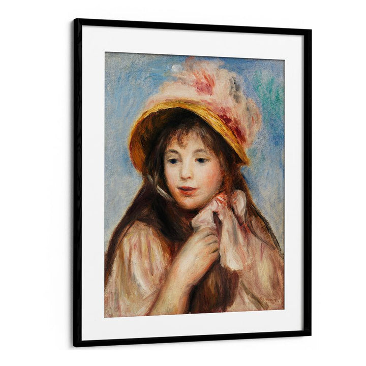 GIRL WITH PINK BONNET : JEUNE FILLE AU CHAPEAU ROSE (1894) , VINTAGE PAINTINGS