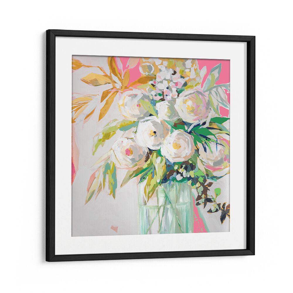 Vibrant SPRINGTIME SOIREE FLORAL, FLORAL FLOWER PAINTINGS in a stylish frame, perfect for brightening your space.