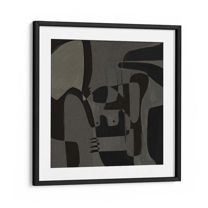 Elegant black and gray design of UNFOLDING I, ABSTRACT PAINTINGS, perfect for creative spaces and modern decor.