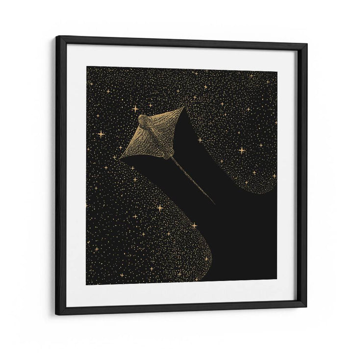 STARRY ORNATE EAGLE RAY DARK GOLD VERSION BY ALIRIZA ÇAKIR SURREAL PAINTINGS, SURREAL ART