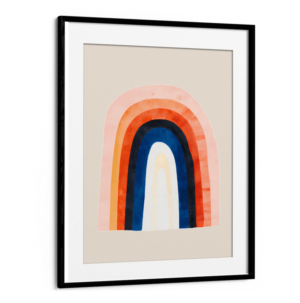 OVER THE RAINBOW , KIDS ROOM PAINTINGS featuring vibrant rainbow art in a sleek black frame for joyful children’s decor by BlackMount.