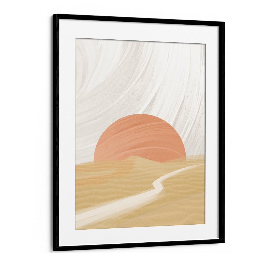 Elegant SARAH, LANDSCAPE PAINTINGS featuring a serene sunset design, perfect for enhancing modern home decor.
