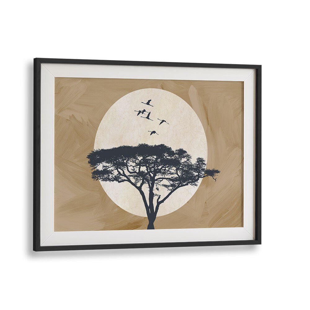 Ethiopia Spirit, Landscape Paintings feature a stunning tree silhouette against a warm backdrop, embodying Ethiopian culture.