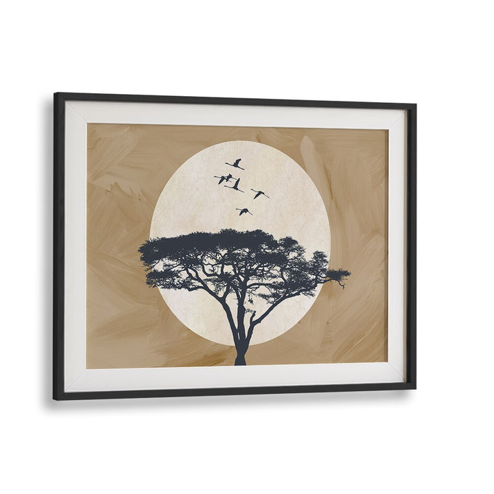 Ethiopia Spirit, Landscape Paintings feature a stunning tree silhouette against a warm backdrop, embodying Ethiopian culture.