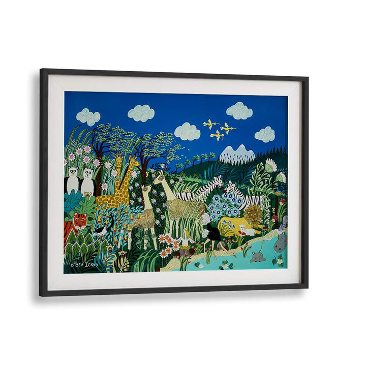 Colorful animals and nature scene in “A WINDY DAY, KIDS ROOM PAINTINGS” to inspire your child's imagination.