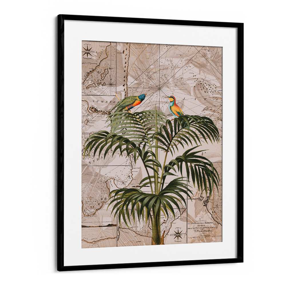 Vibrant "INDONESIA JUNGLE III, ANIMAL PAINTINGS" artwork featuring colorful birds and lush foliage by Andrea Haase.