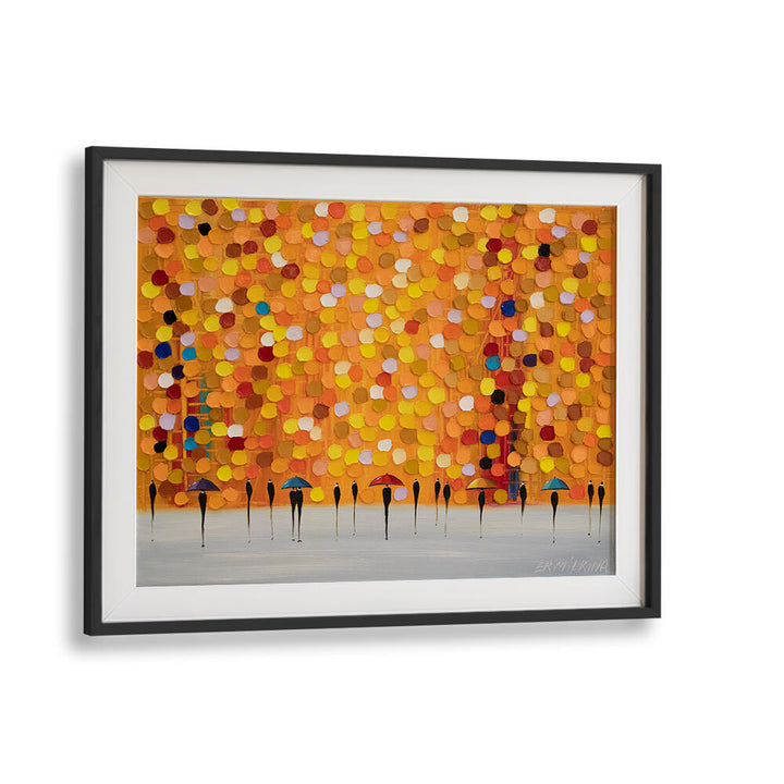 6 UMBRELLAS AT SUNSET , MODERN IMPRESSIONISM PAINTINGS