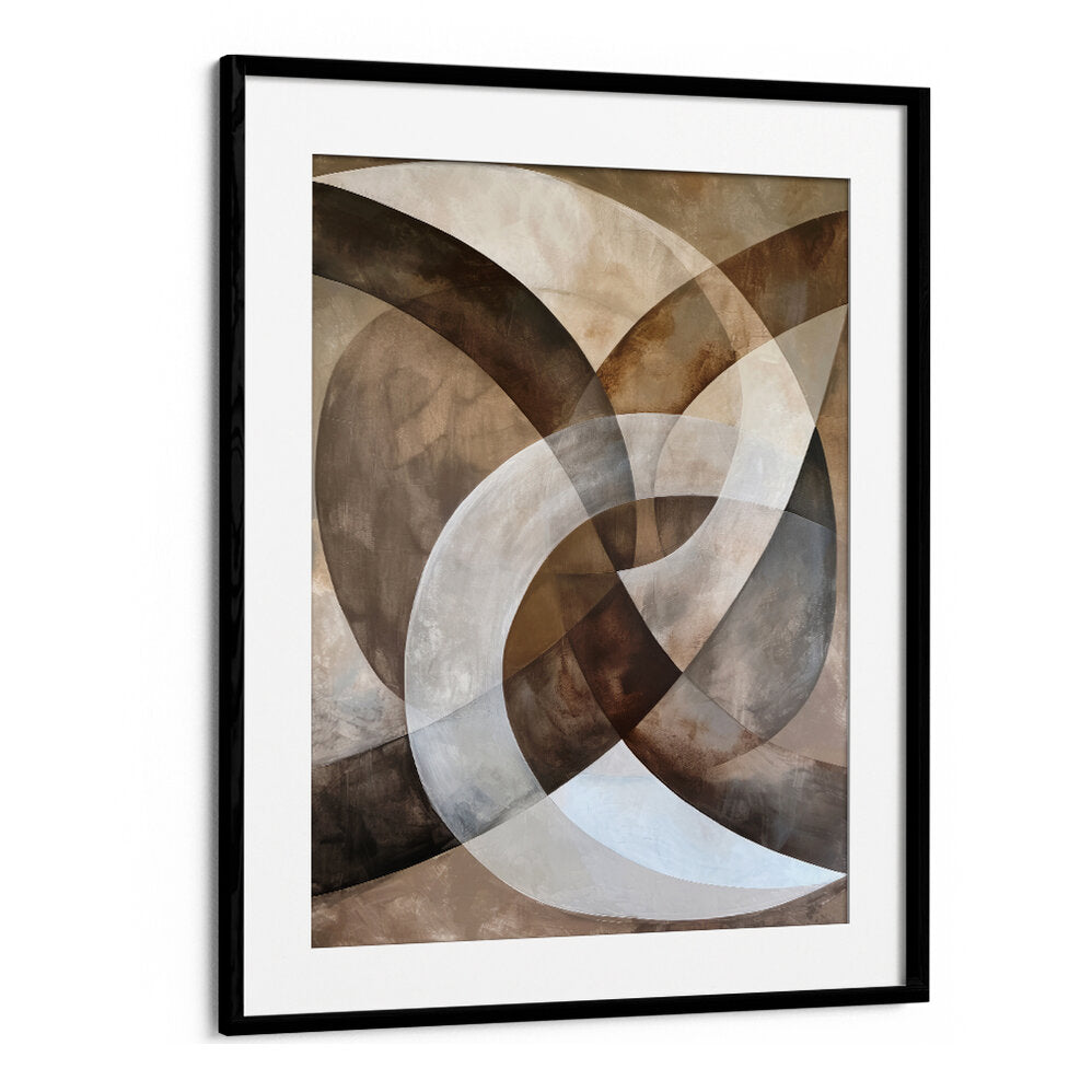 ABSTRACT ART BEIGE BROWN GEO ABSTRACT II , ABSTRACT PAINTINGS