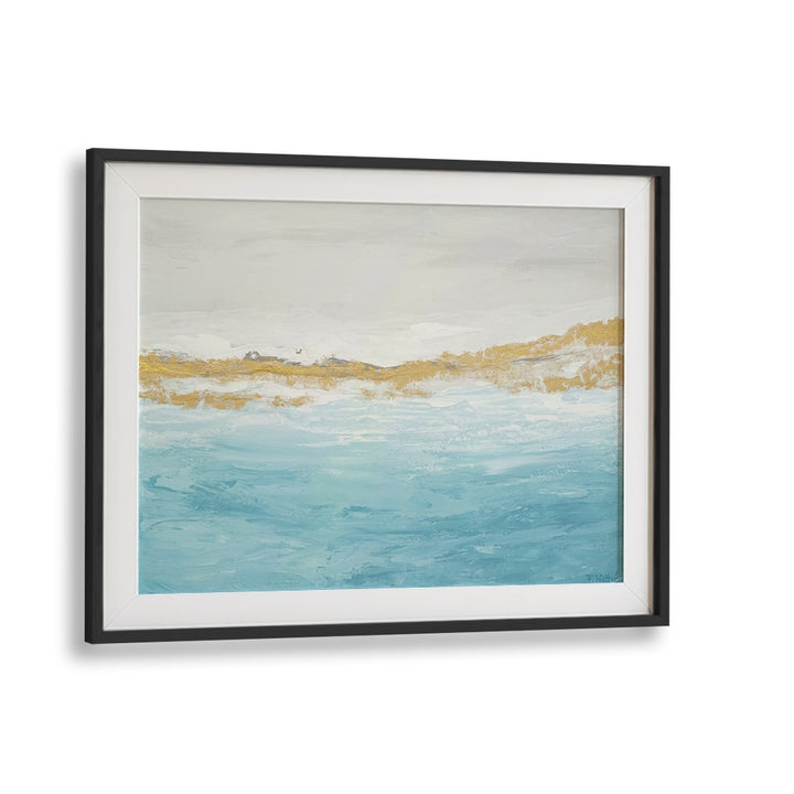 ABSTRACT BLUE GOLD SEASCAPE