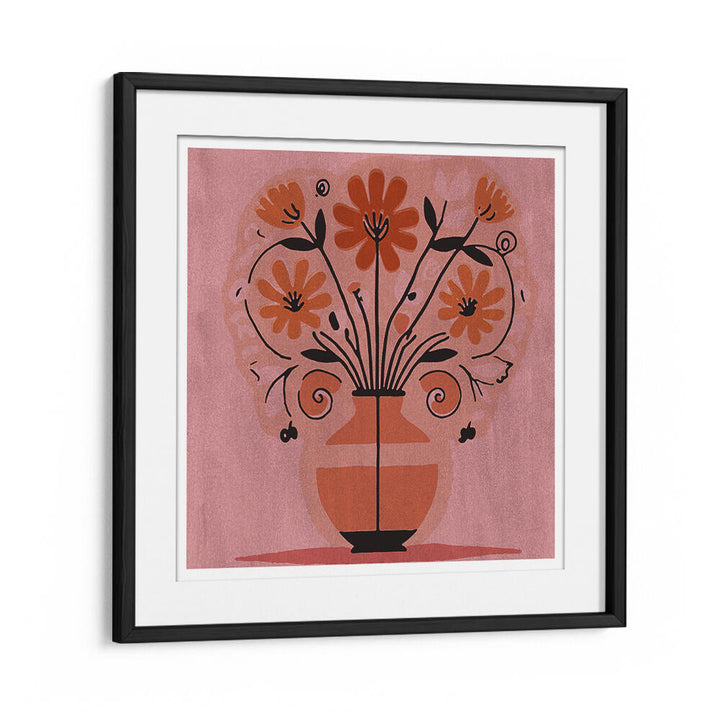 ABSTRACT FLOWERS IN A VAS , FLORAL FLOWER PAINTINGS