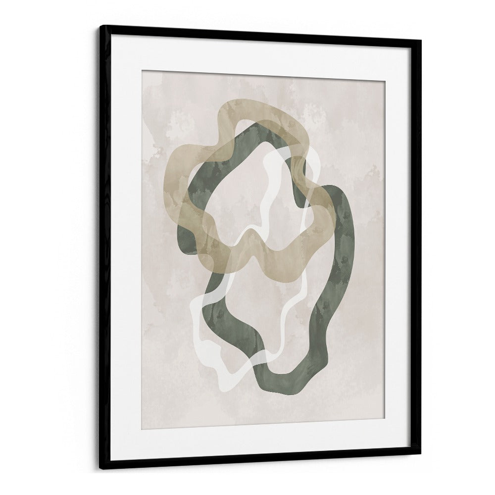 Contemporary ABSTRACT GREEN FORMS II, ABSTRACT PAINTINGS featuring geometric shapes and vibrant green hues for stylish decor.