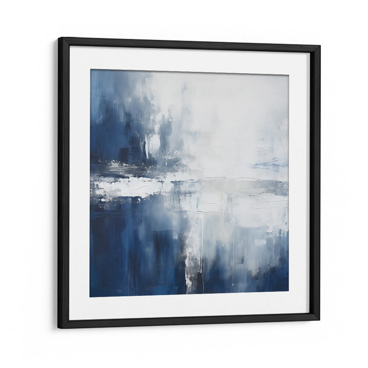 AQUA DREAMSCAPE, ABSTRACT PAINTINGS featuring serene blue tones and a modern frame, perfect for elegant decor.