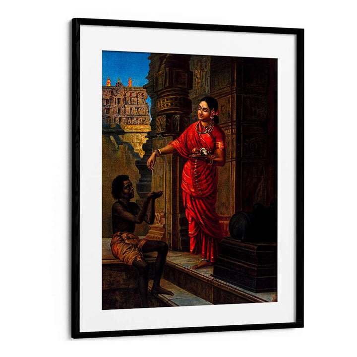 A WOMAN GIVING ALMS TO A BEGGAR