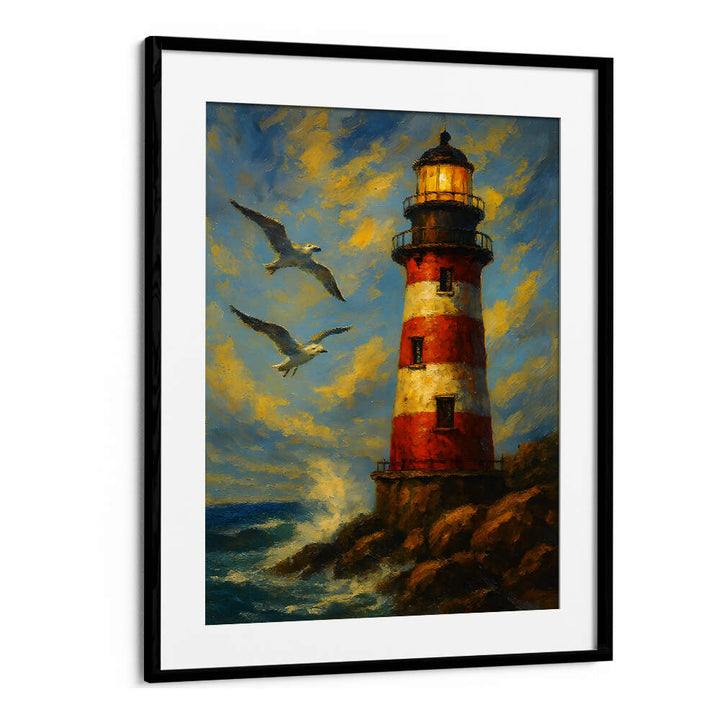 BEACON OF THE RED TOWER , EXPRESSIONISM PAINTINGS