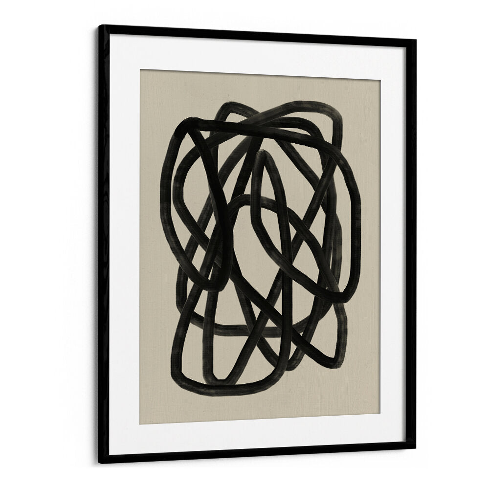 BLACK BEIGE CANVAS , LINE ART PAINTINGS