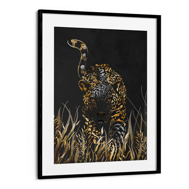 BLACK GOLD JAGUAR , ANIMAL PAINTINGS