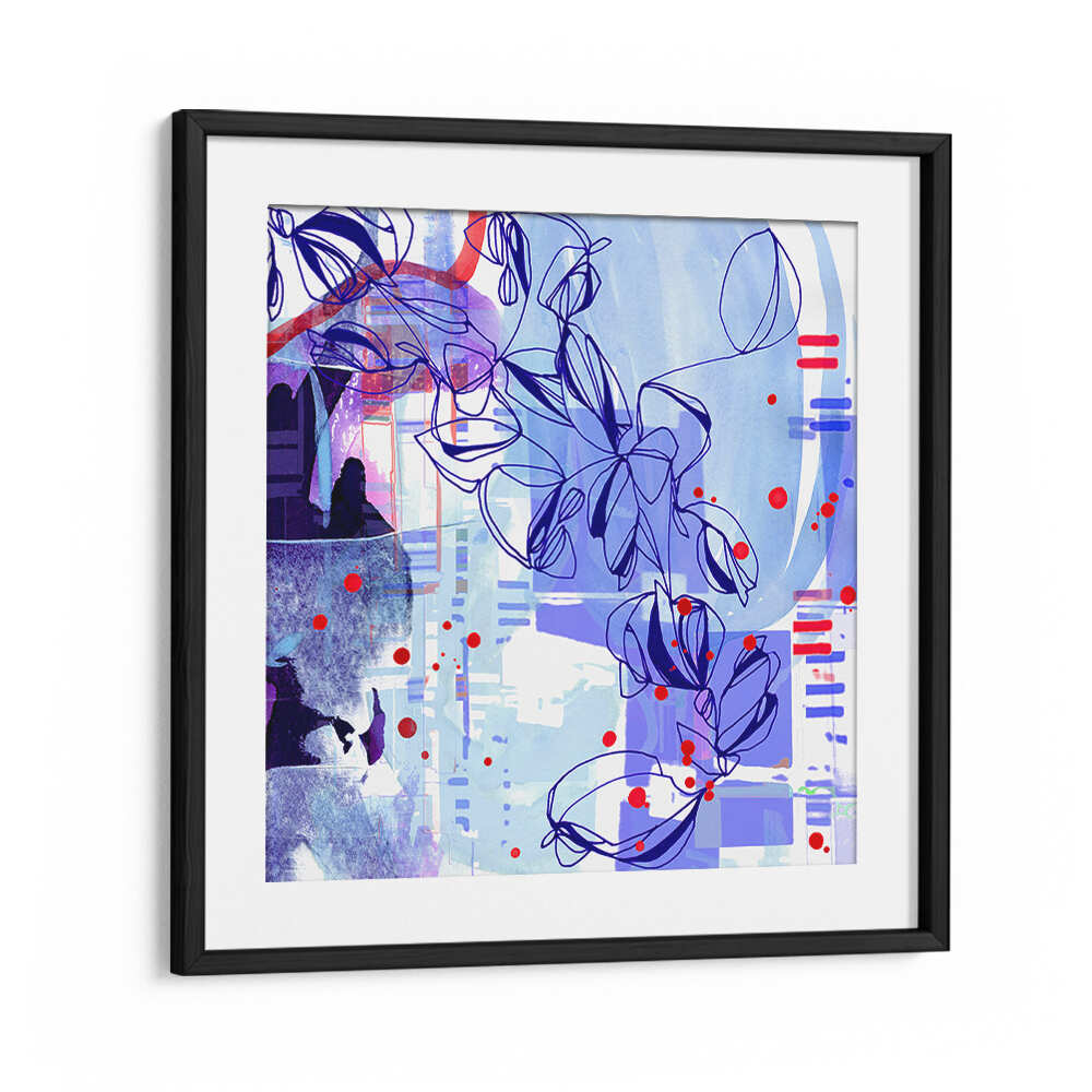 BLUE FLORAL ELEGANCE , ORGANIC FORMS