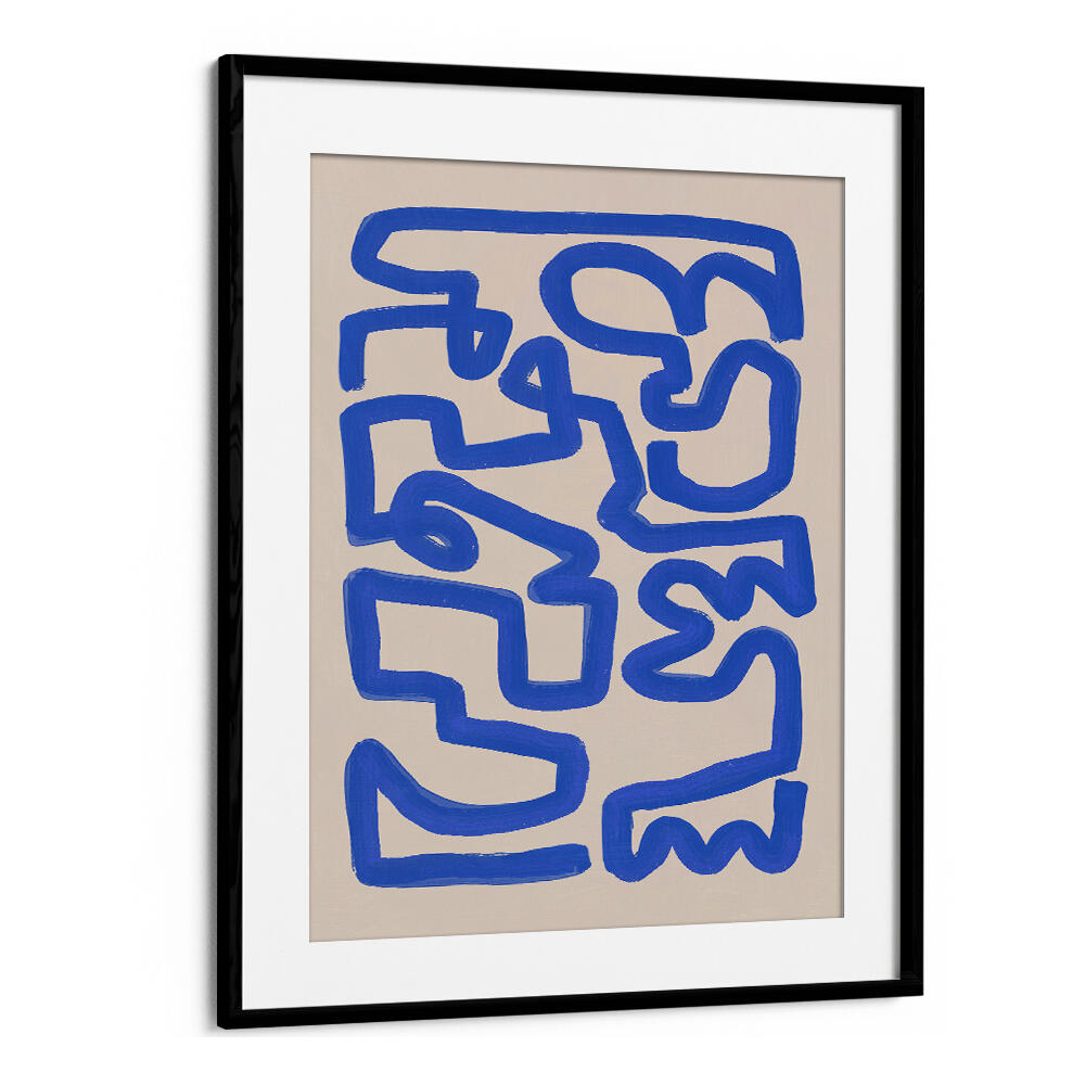 BOLD BLUE LINES , LINE ART PAINTINGS