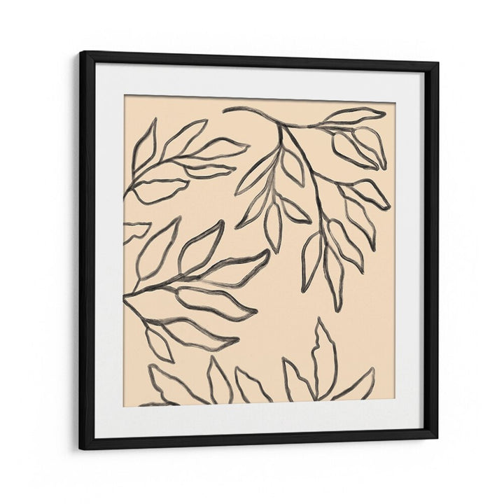 BOTANICAL ABSTRACT IV, FLORAL FLOWER PAINTINGS showcase vibrant leaves in a contemporary style, perfect for any space.