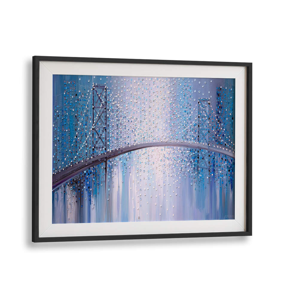 BRIDGE IN THE MIST , MODERN IMPRESSIONISM PAINTINGS