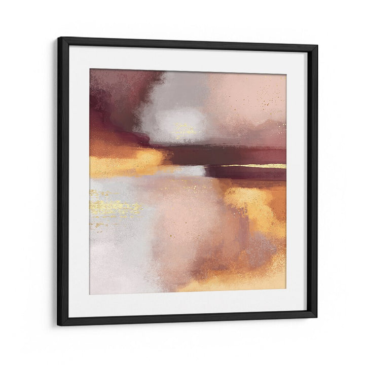Burgundy and gold hues blend beautifully in AUTUMN RAIN, ABSTRACT PAINTINGS, evoking nature's tranquility.